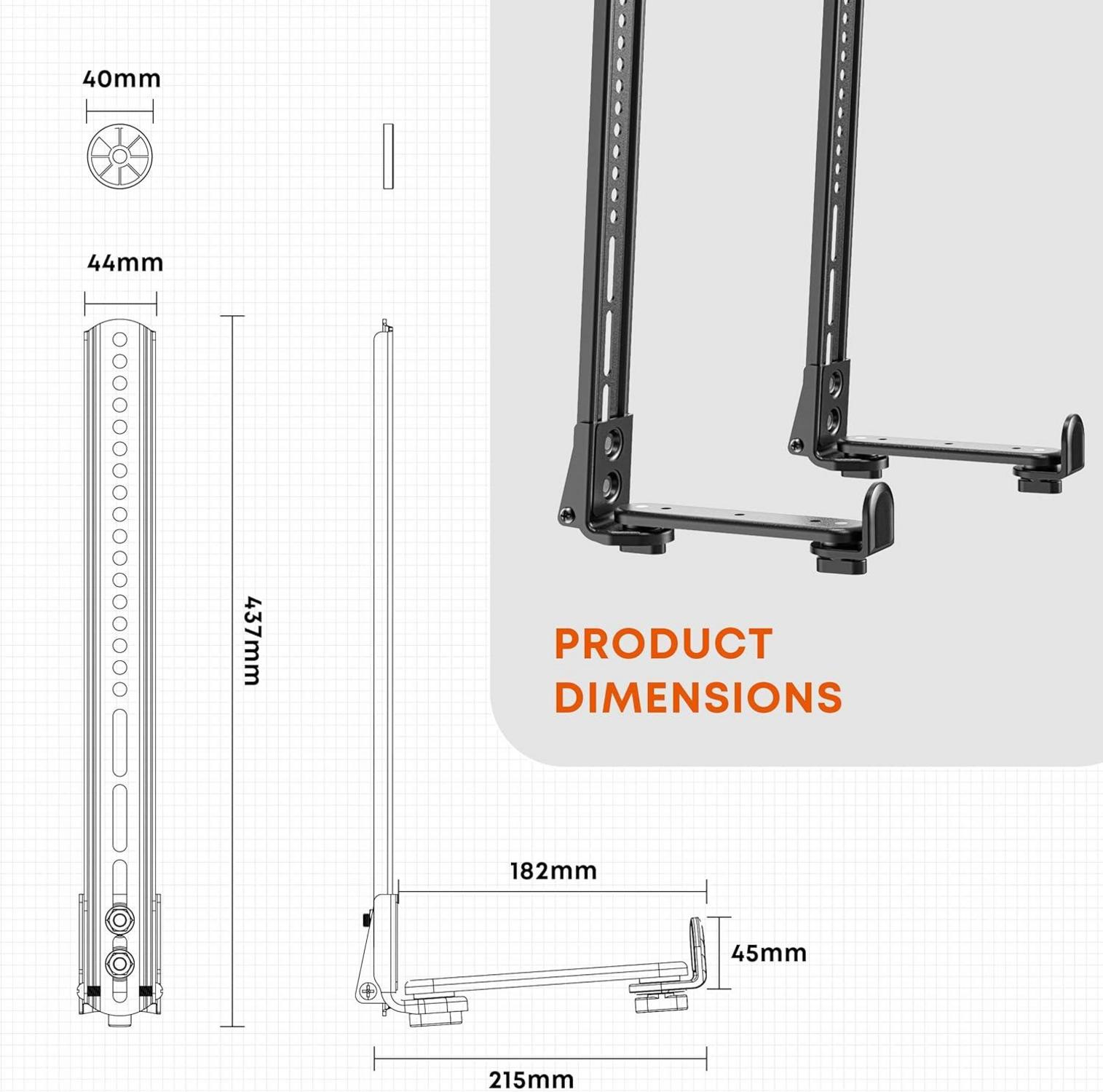 PUTORSEN Soundbar Halterung Universal für TV Montage, Schwarz
