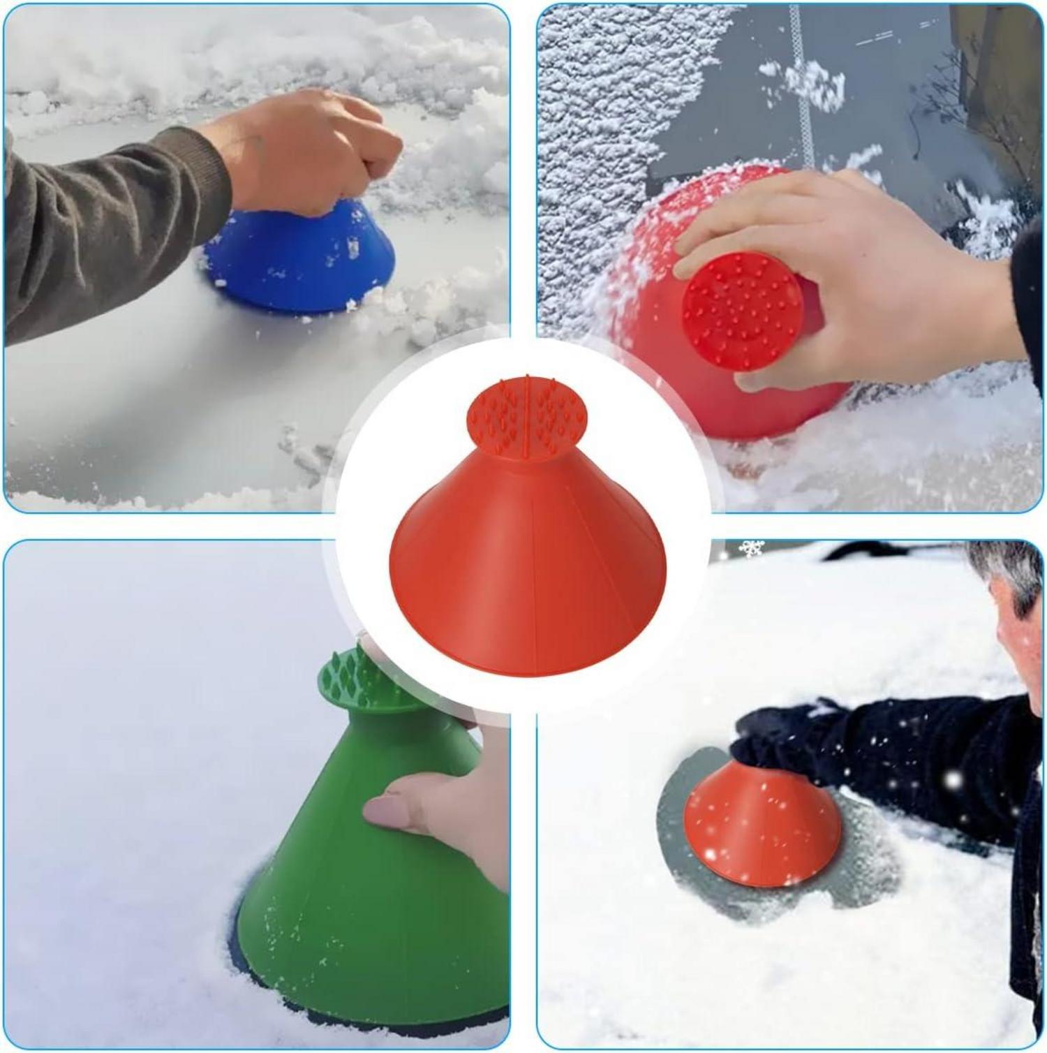 Eisschaber Auto: Runde Multifunktional 4 Stücke Eiskratzer