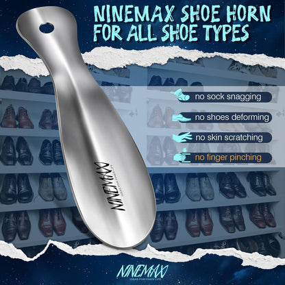 NINEMAX Schuhlöffel Set Metall Reise Kurz Mini 3er Pack 19cm 10cm