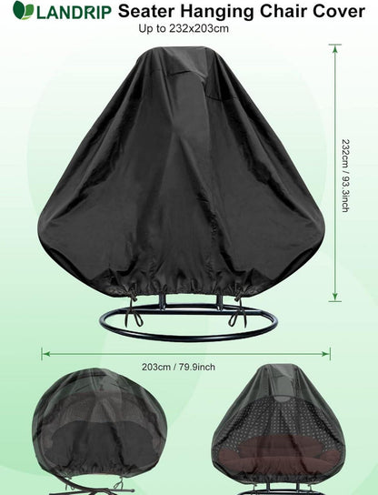 Landrip Hängesessel Abdeckung Wasserdicht 203x232 cm Schwarz