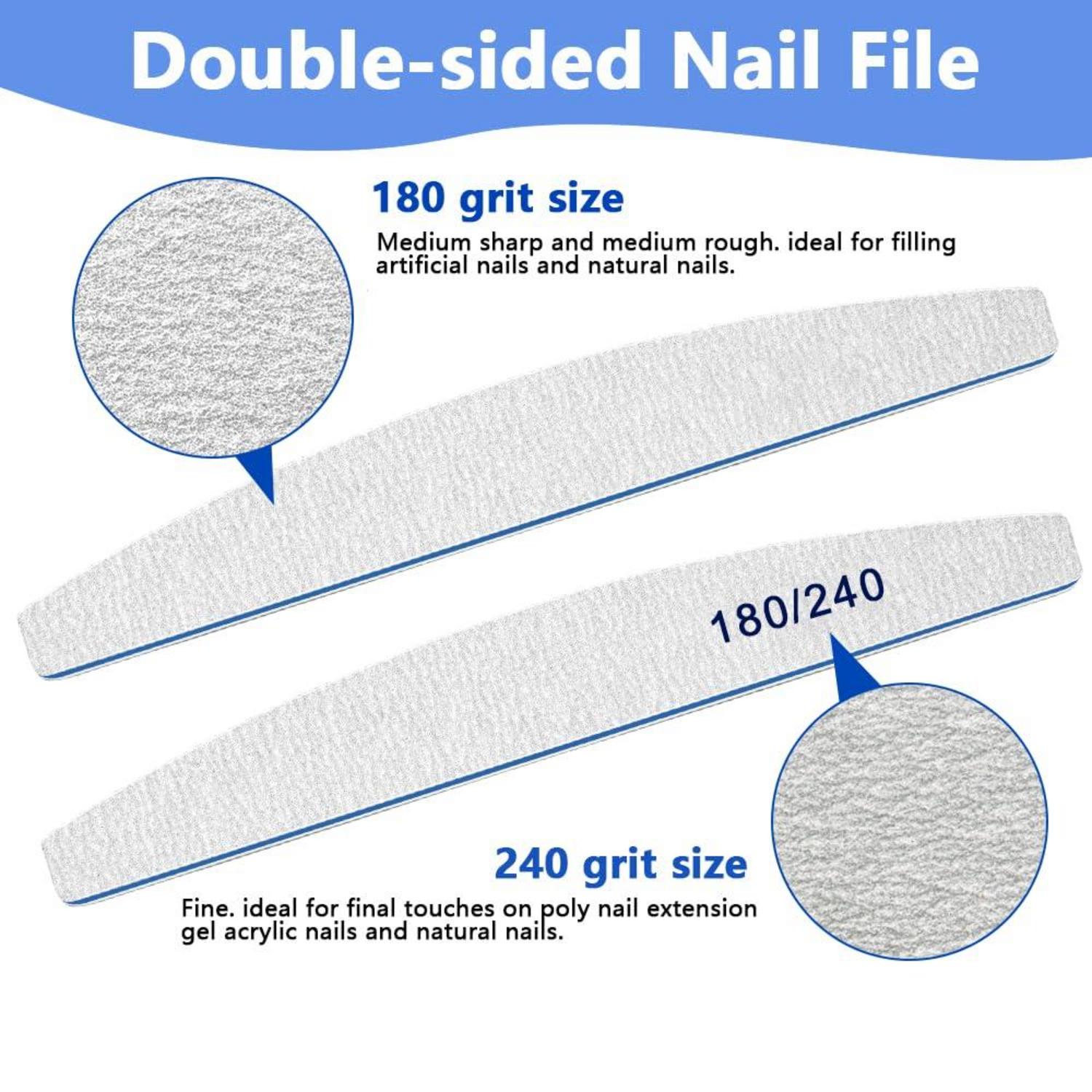 12er Set Nagelfeilen 180/240 für Nägel, waschbar & wiederverwendbar