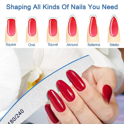 12er Pack Nagelfeilen 180/240 für Nägel, waschbar & wiederverwendbar