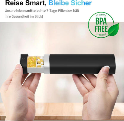 Tablettenbox 7 Tage Betife BPA Frei Pillen Organizer Reise Schwarz