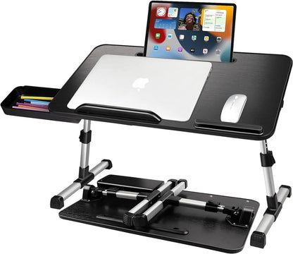 Höhenverstellbarer Laptoptisch mit Schublade & Tablet-Ständer