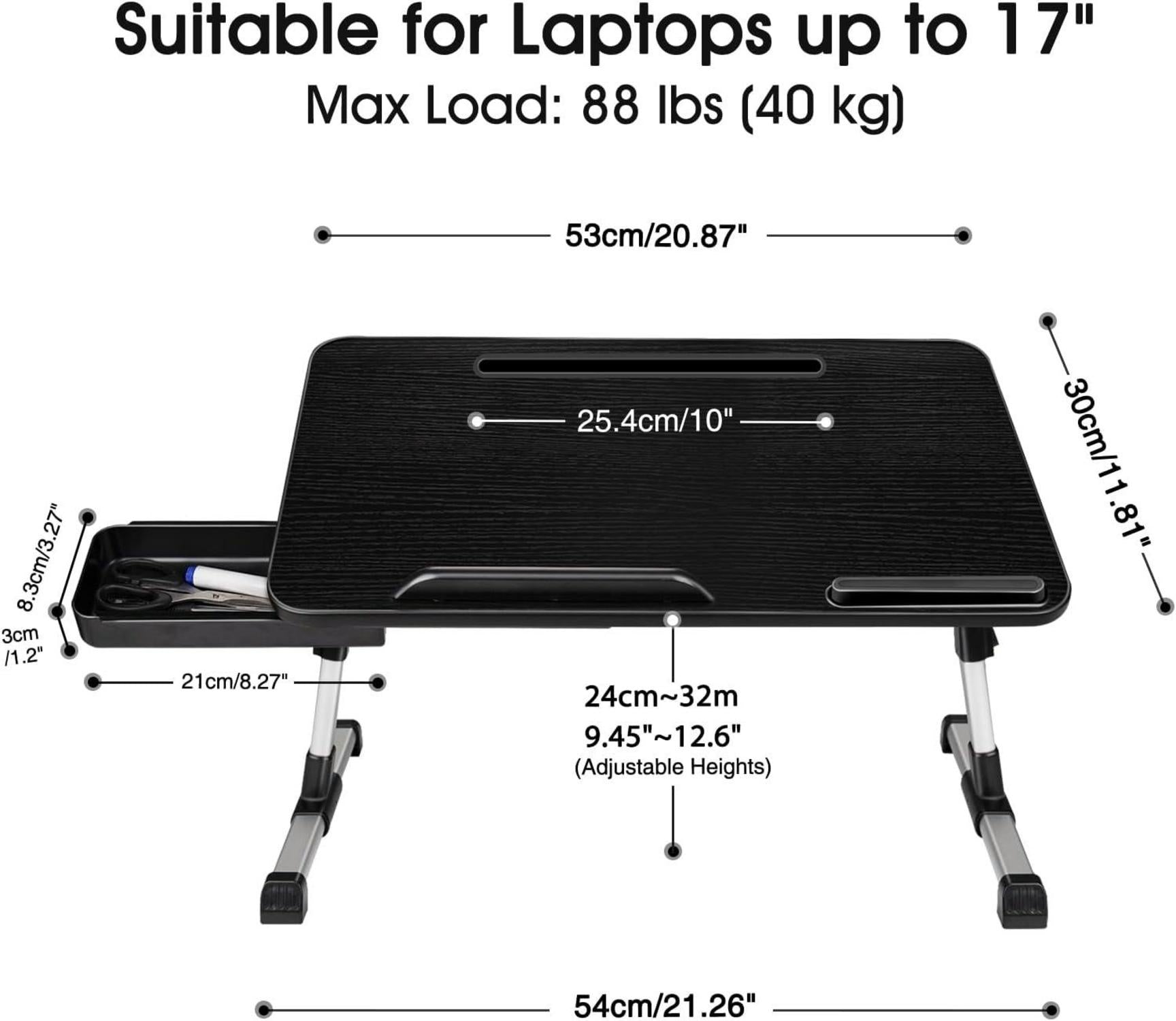 Höhenverstellbarer Laptoptisch mit Schublade und