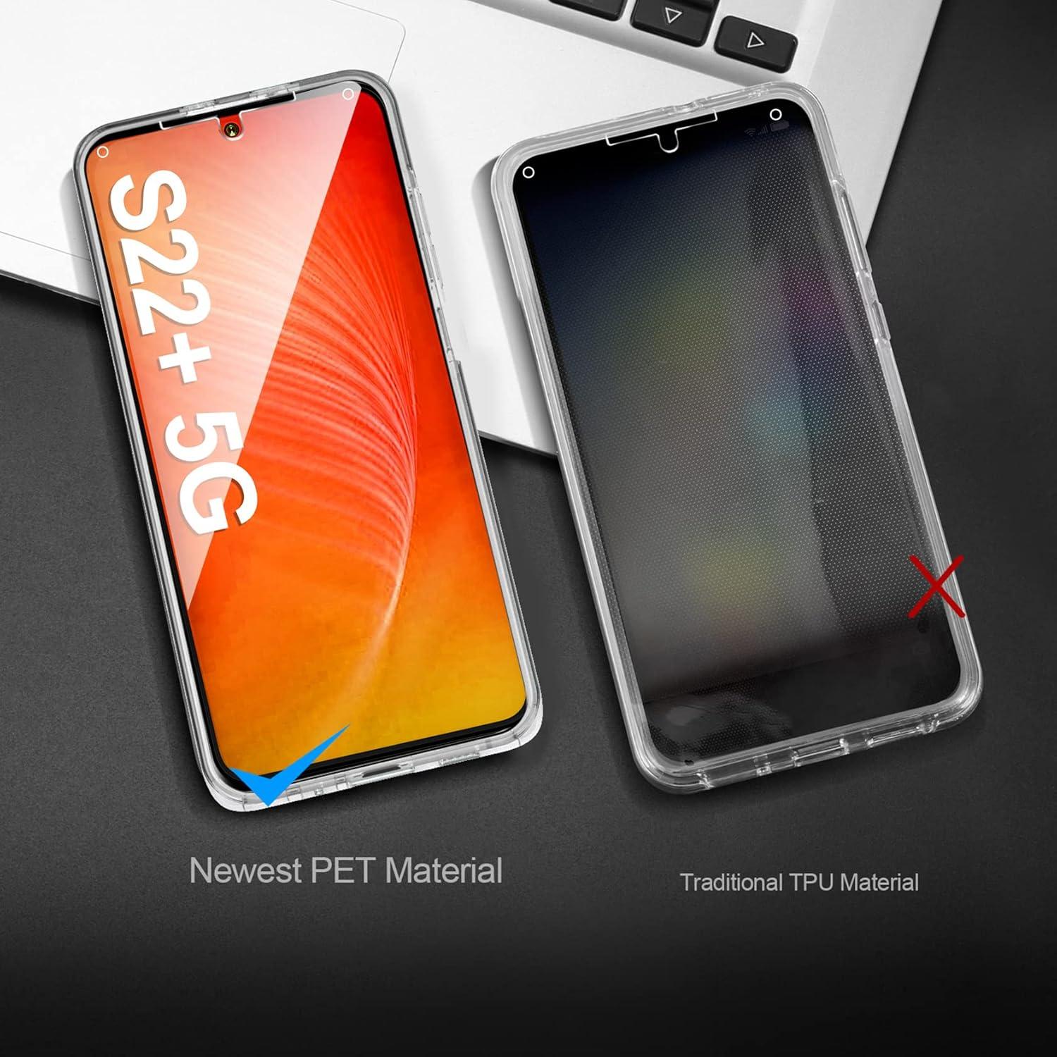 AROYI Samsung Galaxy S22+ 5G Hülle 360 Grad Silikon Full Schutz Transparent