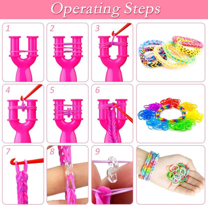 Loom Bänder Set 600 Stück Loops Gummibänder für Kinder DIY Armband Basteln