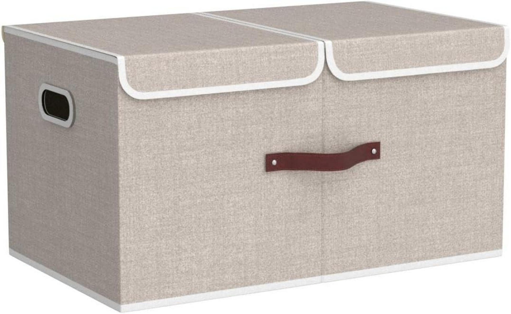 Große Aufbewahrungsbox mit Deckel und Fächern, Stoff, Faltbar, Waschbar, 55x33x30 cm, 2-Stück