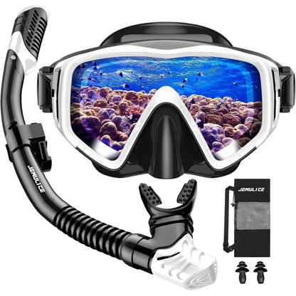 JEMULICE Schnorchelset Erwachsene Dry Schnorchel Tauchmaske
