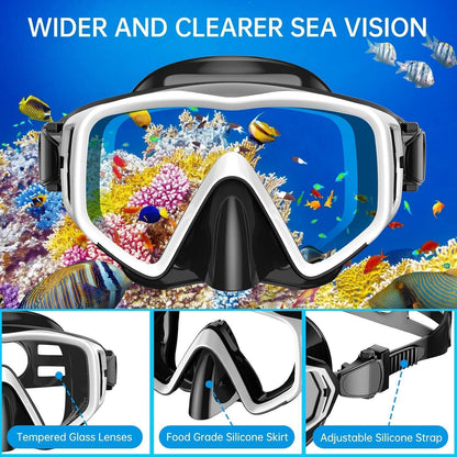 JEMULICE Schnorchelset Erwachsene Dry Schnorchel Tauchmaske