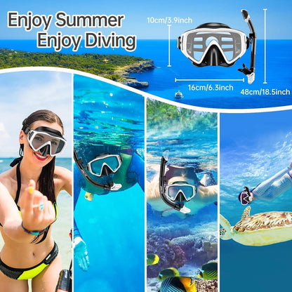 JEMULICE Schnorchelset Erwachsene Dry Schnorchel Tauchmaske