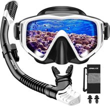 Schnorchelset Erwachsene Taucherbrille Dry Schnorchel Schwarz