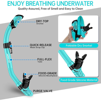 JEMULICE Schnorchelset Erwachsene Tauchen Schwimmen