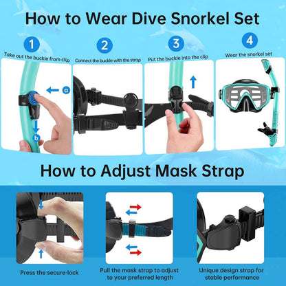 JEMULICE Schnorchelset Erwachsene Tauchen Schwimmen