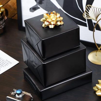Geschenkpapier Schwarz Metallic Matt 44cm x 10m für alle Anlässe