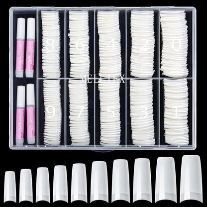 500er Set French Acryl Nägel – Falsche Nägel mit Kleber