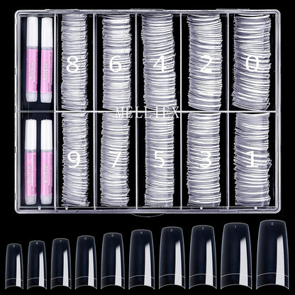 500er Set French Acryl Nageltips mit Kleber – Falsche Nägel