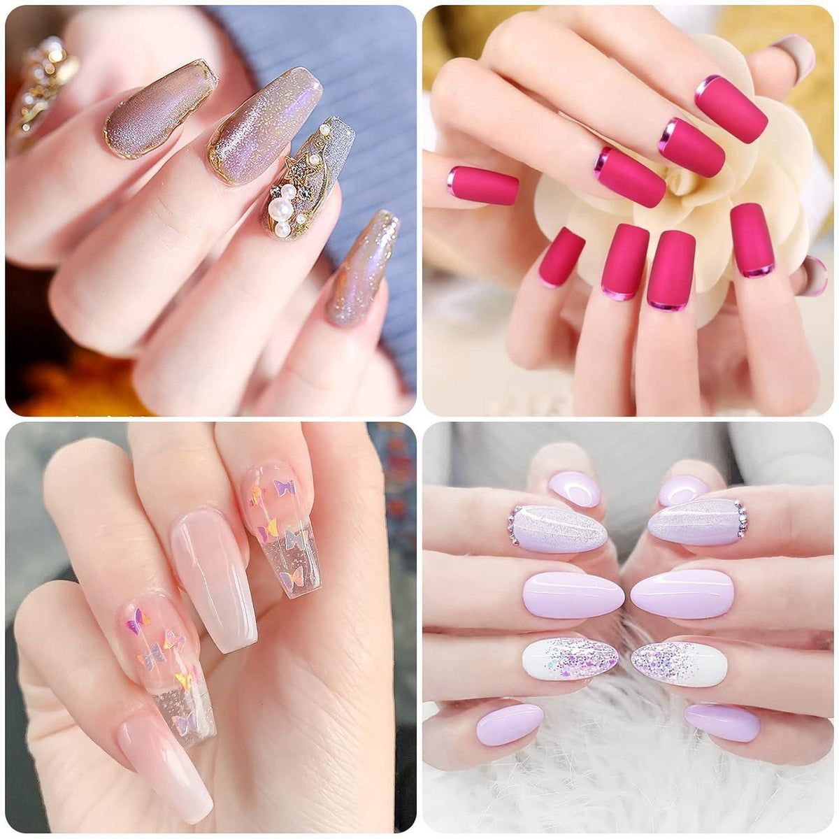 500er Set French Acryl Nageltips mit Kleber – Falsche Nägel