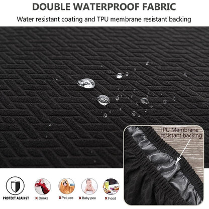 Diamantgitter Stuhlbezüge wasserdicht – Schwarz (2er Set)