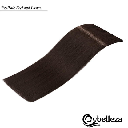 Clip-in Haarverlängerung glatt, mittelbraun, 70cm
