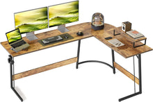 Gaming Eckschreibtisch 170 x 120 cm L-Form Monitorständer Vintagebraun