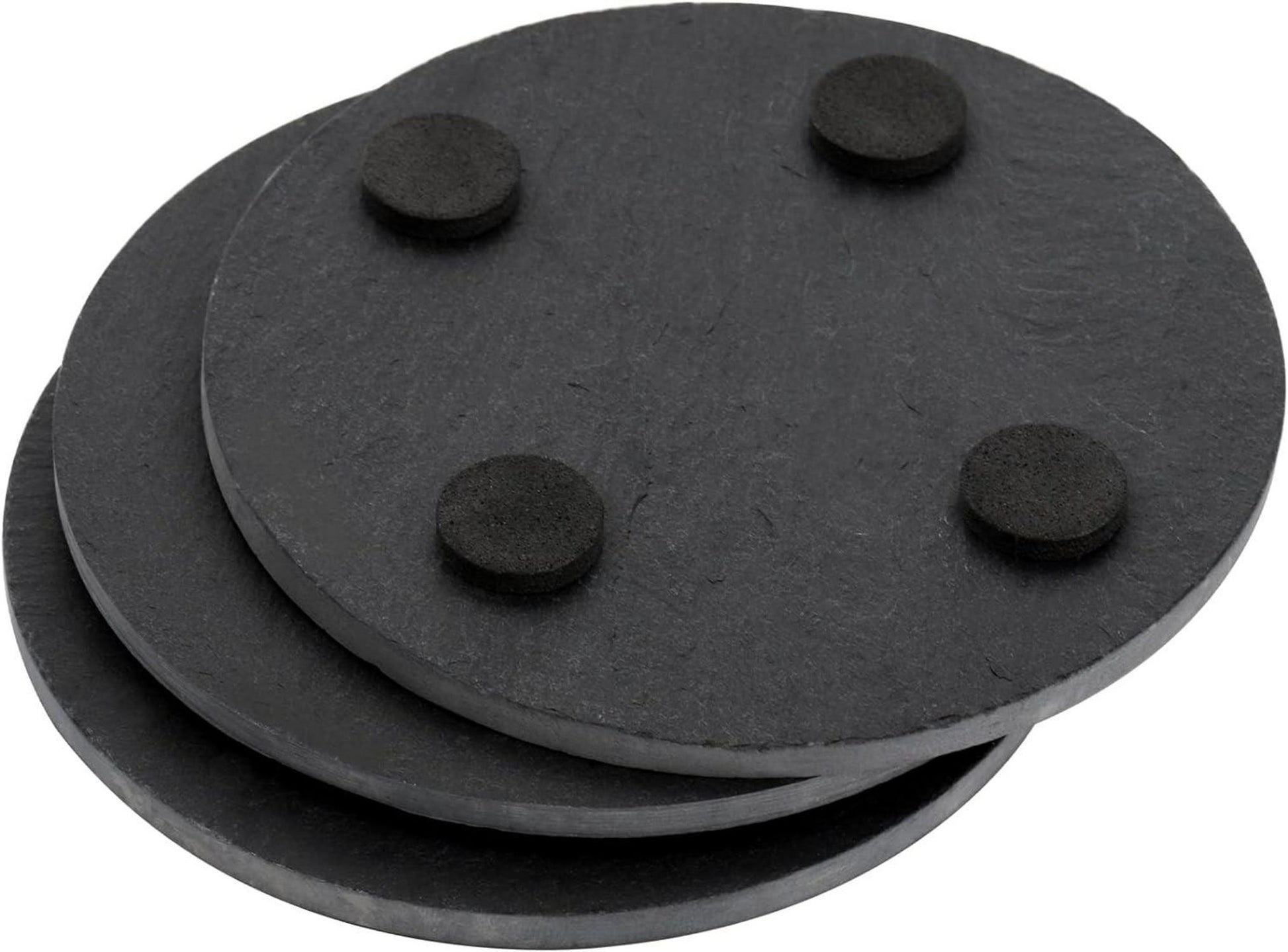 Dicunoy Schwarze Marmoruntersetzer Set 16er 10cm mit Haltern