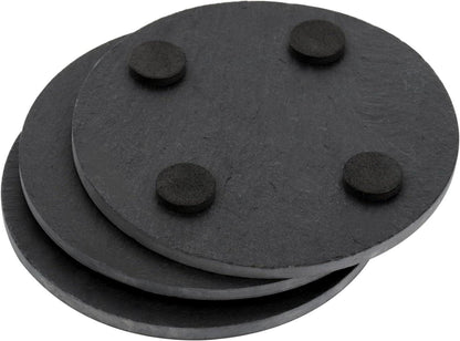 Dicunoy Schwarze Marmoruntersetzer Set 16er 10cm mit Haltern
