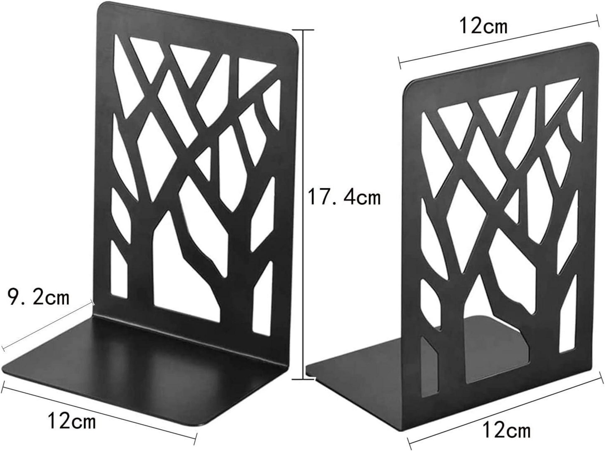 3 Paar Metall-Buchstützen in Weiß - Dekorative Bookends