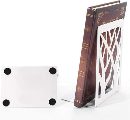 3 Paar Metall Buchstützen in Weiß, Buchhalter Regal Bookends