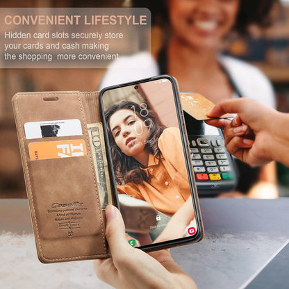 Samsung Galaxy S21 FE 5G Handyhülle Leder Klappbar Flip Case Braun
