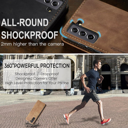 Handyhülle Samsung Galaxy S21 FE 5G Premium Leder Flip Case Braun