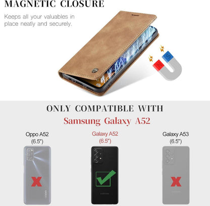 CaseMe Samsung Galaxy A52S 5G/A52 4G/5G Lederhülle Braun