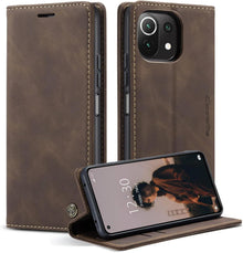 CaseMe Xiaomi 11 Lite 5G NE Leder Klapphülle Magnet Tasche