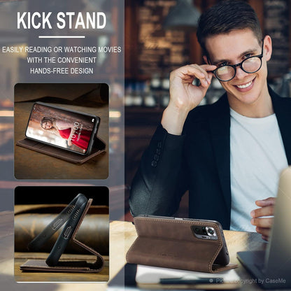 Xiaomi Redmi Note 10 Pro/Pro Max Handyhülle Leder Flip Case Kaffee