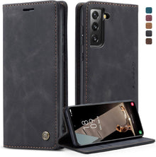 Handyhülle Samsung Galaxy S21 FE 5G Premium Leder Schwarz
