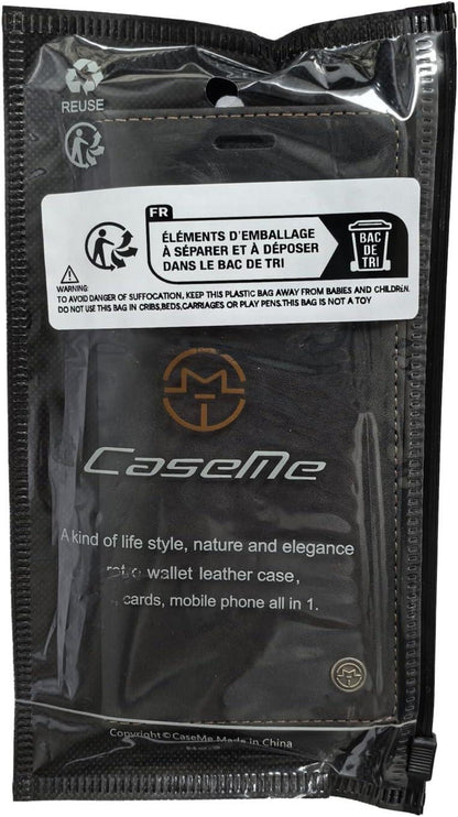 CaseMe Samsung Galaxy S21 FE 5G Lederhülle Flip Case Schwarz