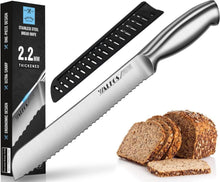 Walfos Brotmesser Edelstahl Wellenschliff 8-Zoll-Klinge