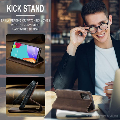 Samsung Galaxy A52S 5G/A52 4G/5G CaseMe Leder Flip Hülle Kaffee