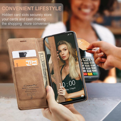 CaseMe Xiaomi Redmi Note 10 Pro Max Hülle Premium Leder Magnet Braun