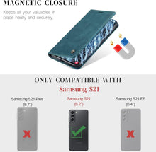 CaseMe Samsung Galaxy S21 5G Hülle Leder Klappbar Magnet
