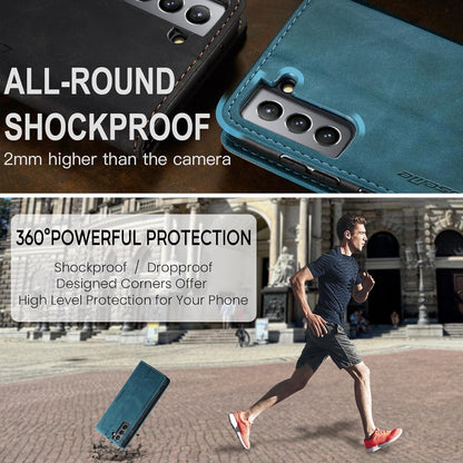Handyhülle Samsung Galaxy S21 5G Premium Leder Flip Case Blaugrün