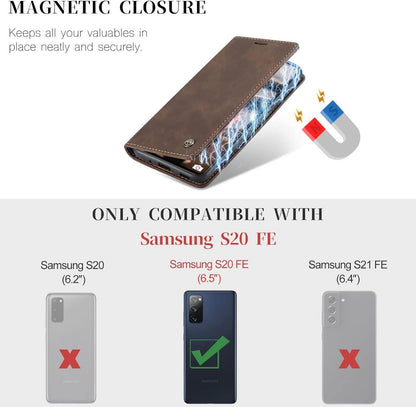 Samsung Galaxy S20 FE 5G/4G CaseMe Leder Flip Hülle Kaffee