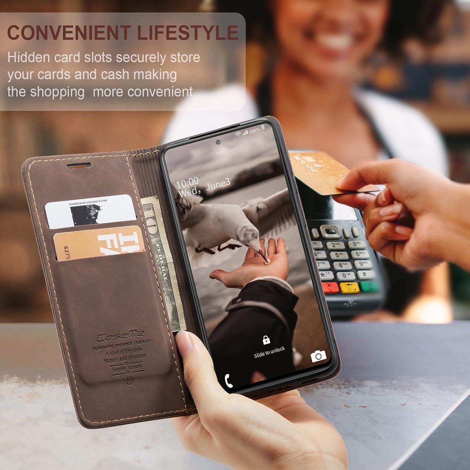 Samsung Galaxy S20 FE 5G/4G Handyhülle Premium Leder Flip Case Magnet Standfunktion Schutzhülle Kaffee