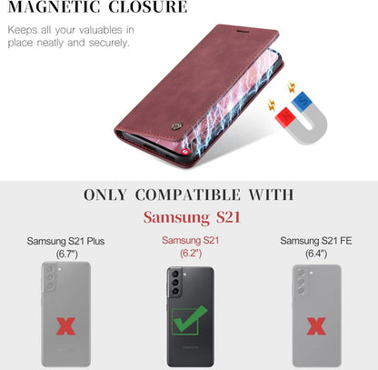 Samsung Galaxy S21 5G Handyhülle Leder Flip Case Magnet