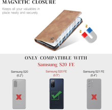 CaseMe Samsung Galaxy S20 FE 5G/4G Hülle Leder Flip Braun