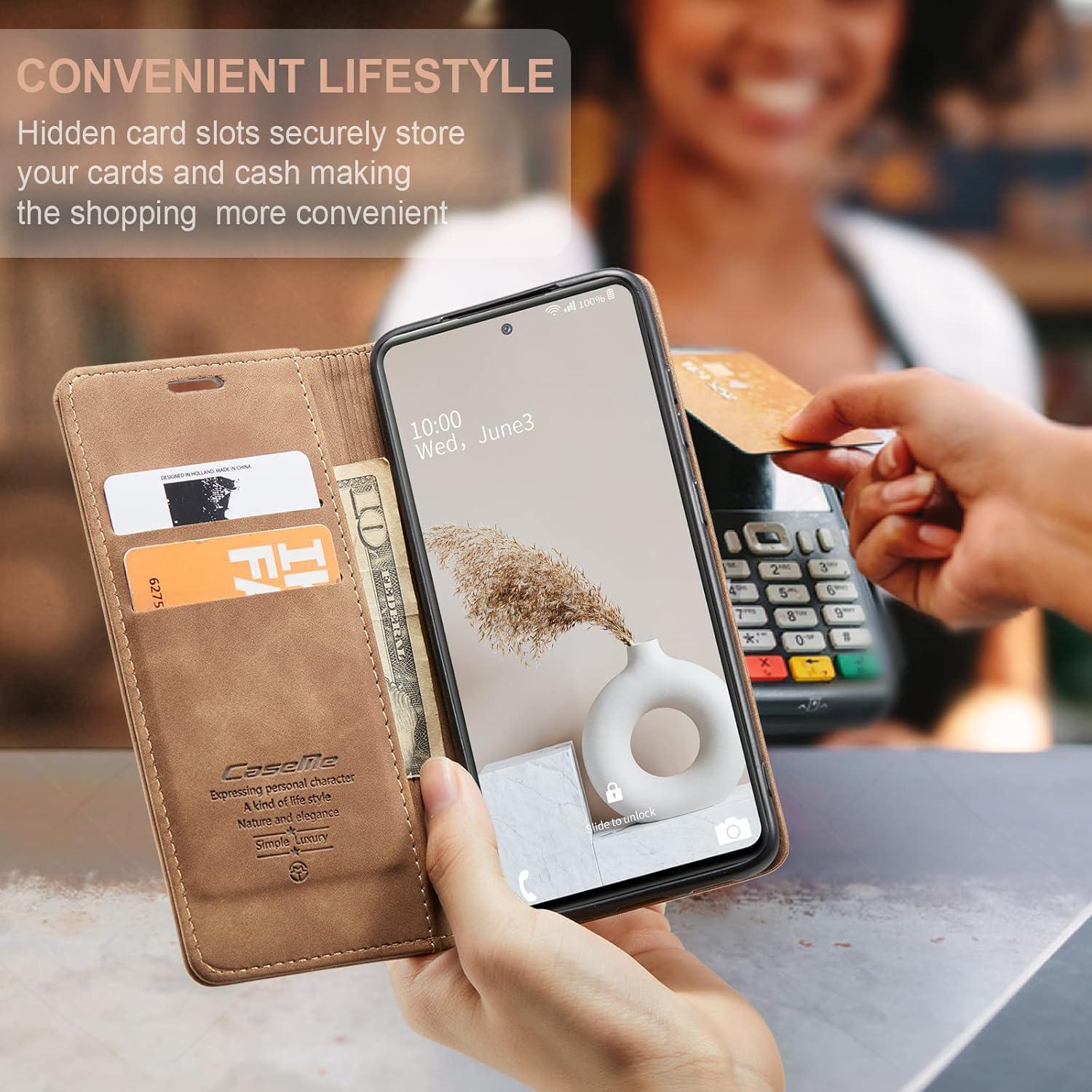 CaseMe Samsung Galaxy S20 FE 5G/4G Hülle Premium Leder Braun