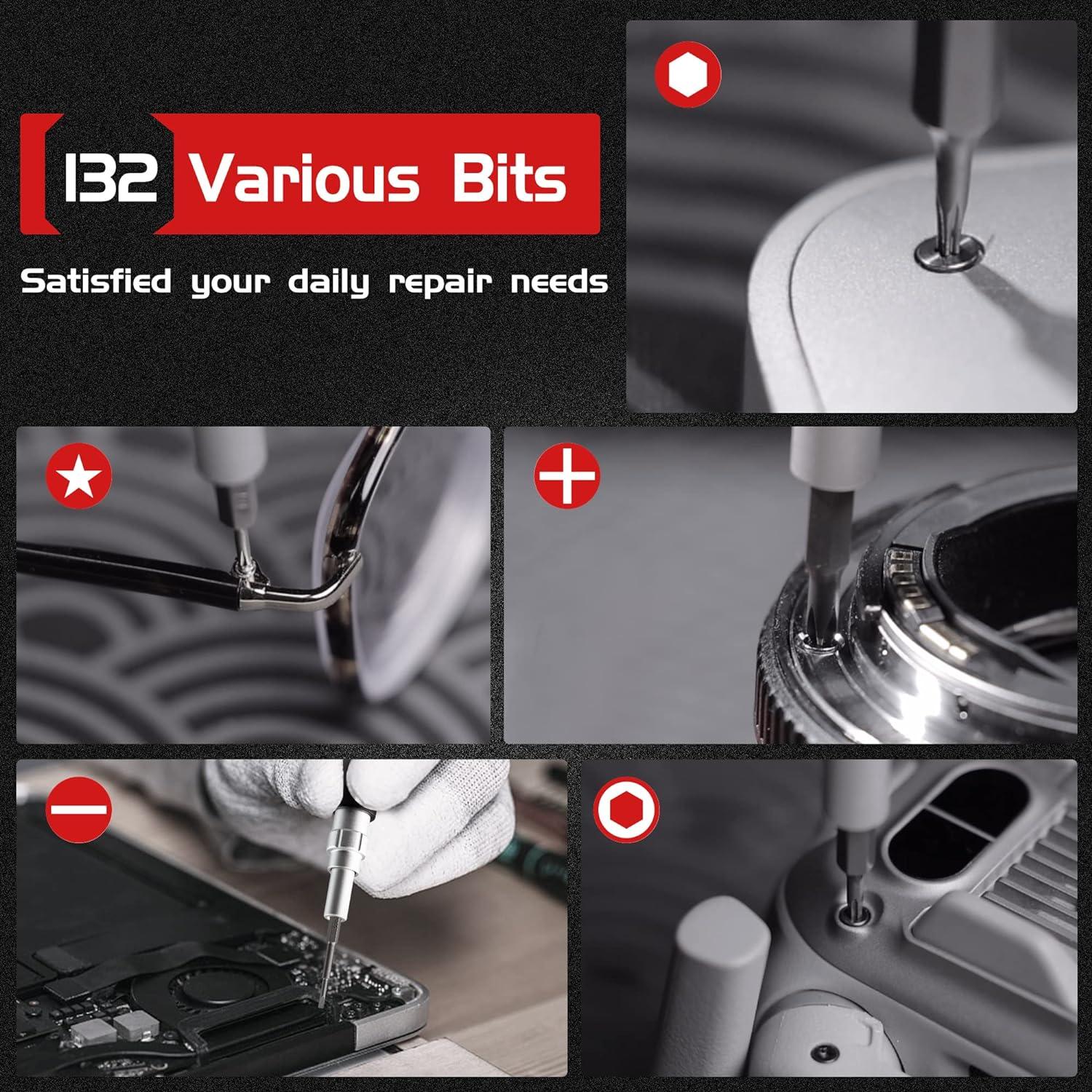 EZARC Feinmechaniker Werkzeug Set 145 in 1 Präzision Schraubendreher Handys Elektronik DIY Smartphones Tablet Laptop