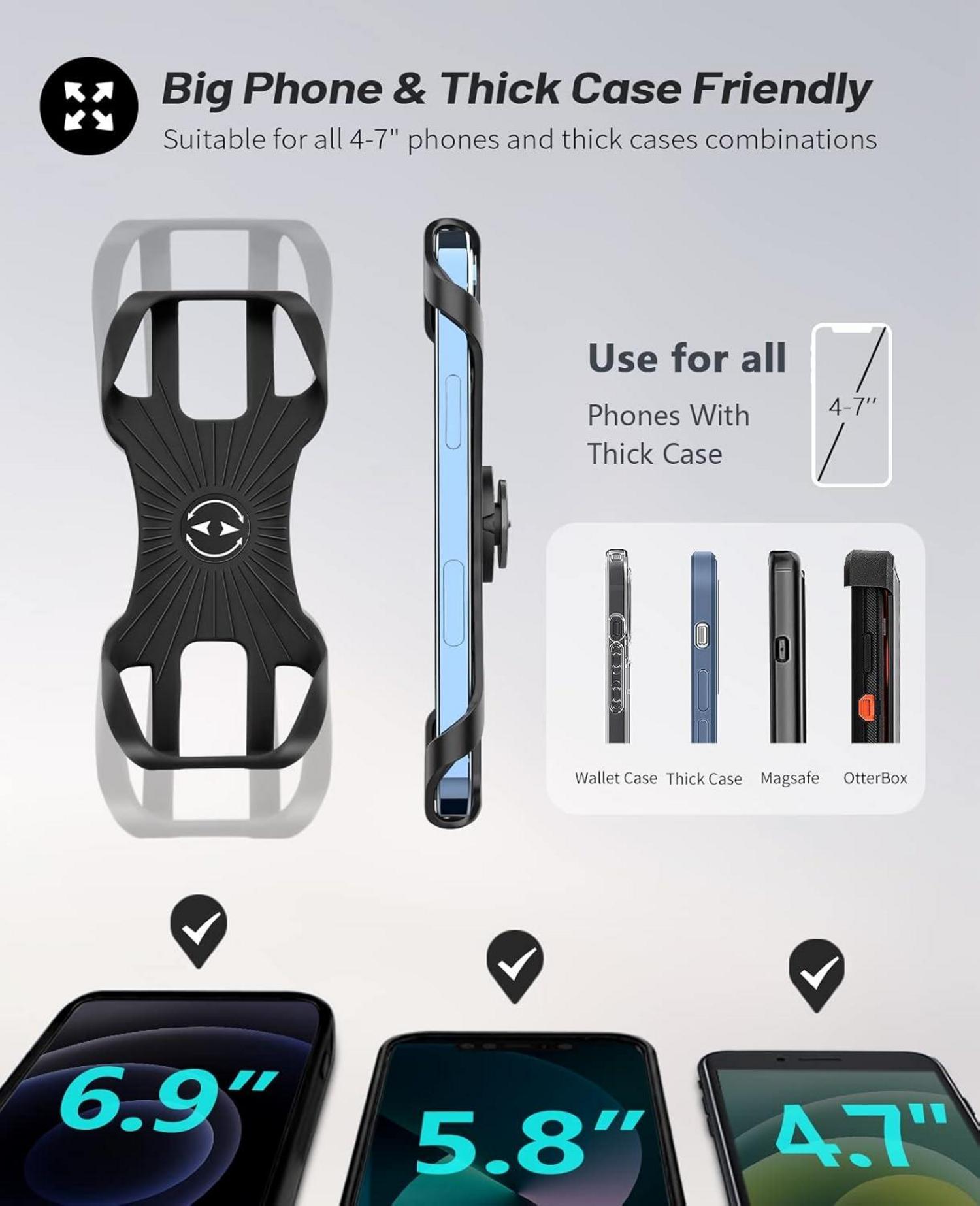 Fahrrad Handyhalterung Abnehmbar 360° Verstellbar Universal für iPhone Samsung