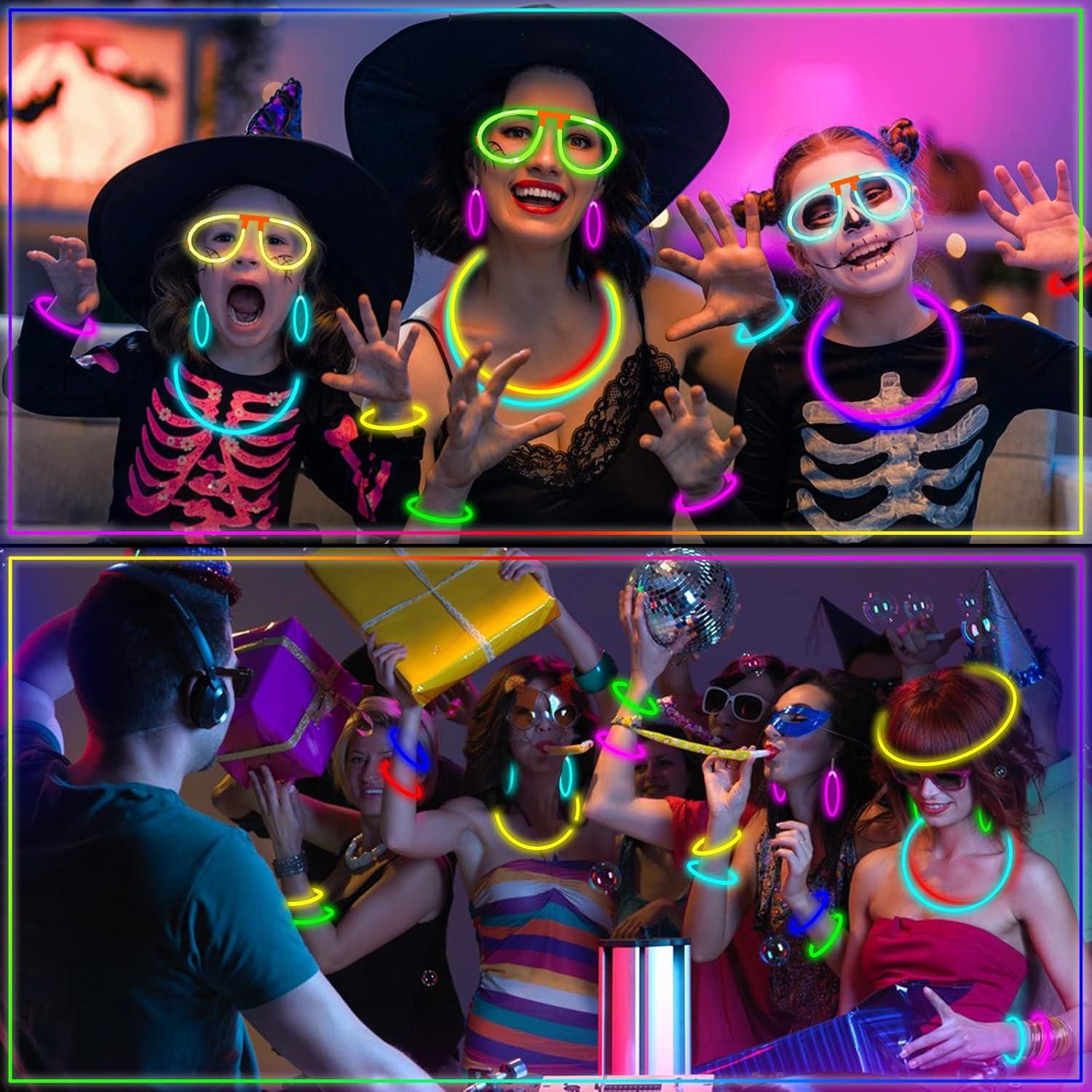 DELEE Kinder Knicklichter Party-Set 224 Stück Neon für Festival und Halloween