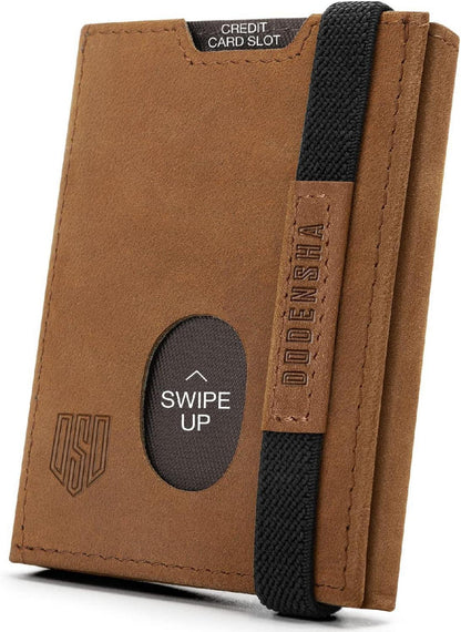Mini Geldbörse RFID Schutz Münzfach Portmonee Herren Schwarz